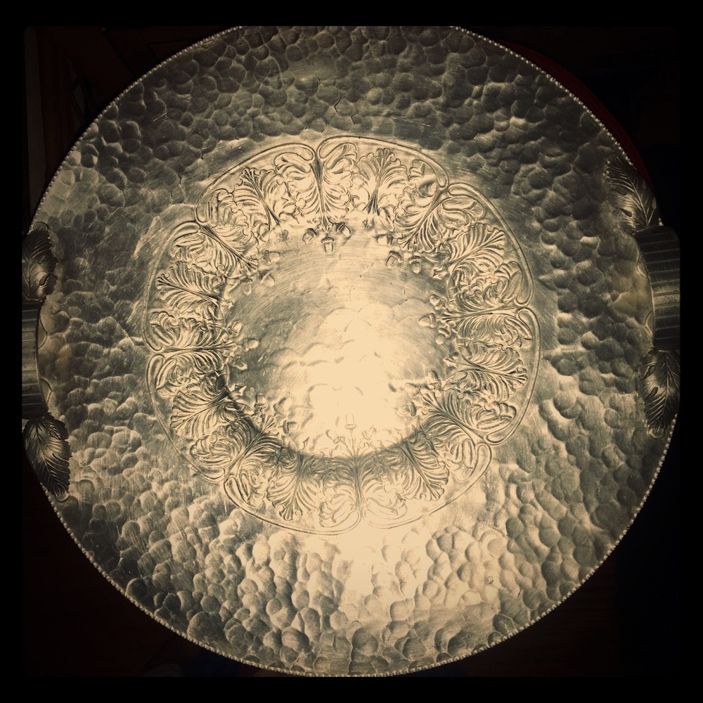Silver serving tray